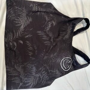 Black Graphic Crop Top